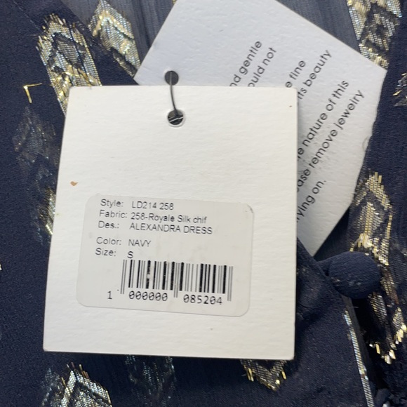 LoveShackFancy navy & gold brand new dress - Picture 5 of 9